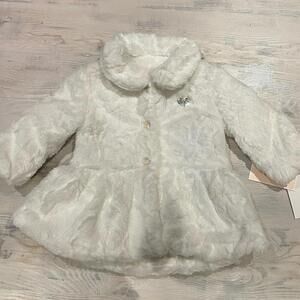 Juicy Couture baby faux fur coat white 12M